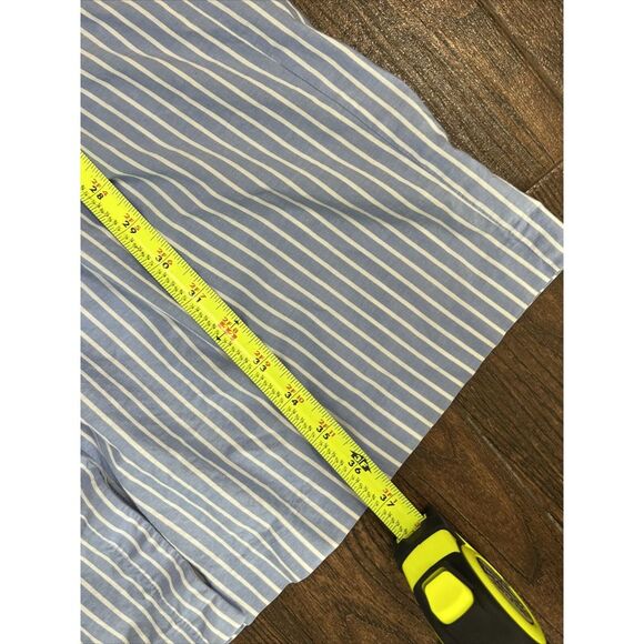 CALVIN KLEIN BLUE WHITE STRIPED LONG SLEEVE BUTTON UP TIE COTTON SHIRT DRESS 6? - Picture 13 of 15